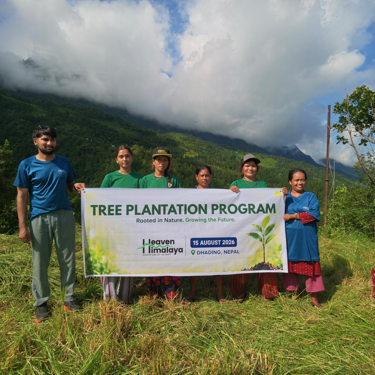 Tree Plantation Program by Heaven Himalaya team with Local Villagers