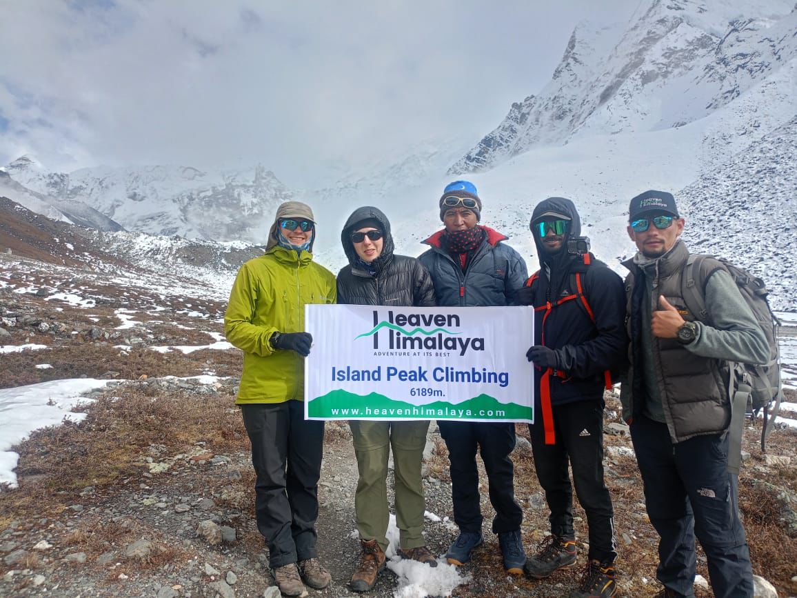 Trekker on Island Peak