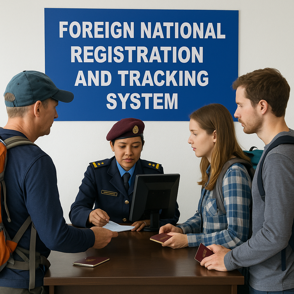 Tourists at Nepal Immigration Office
